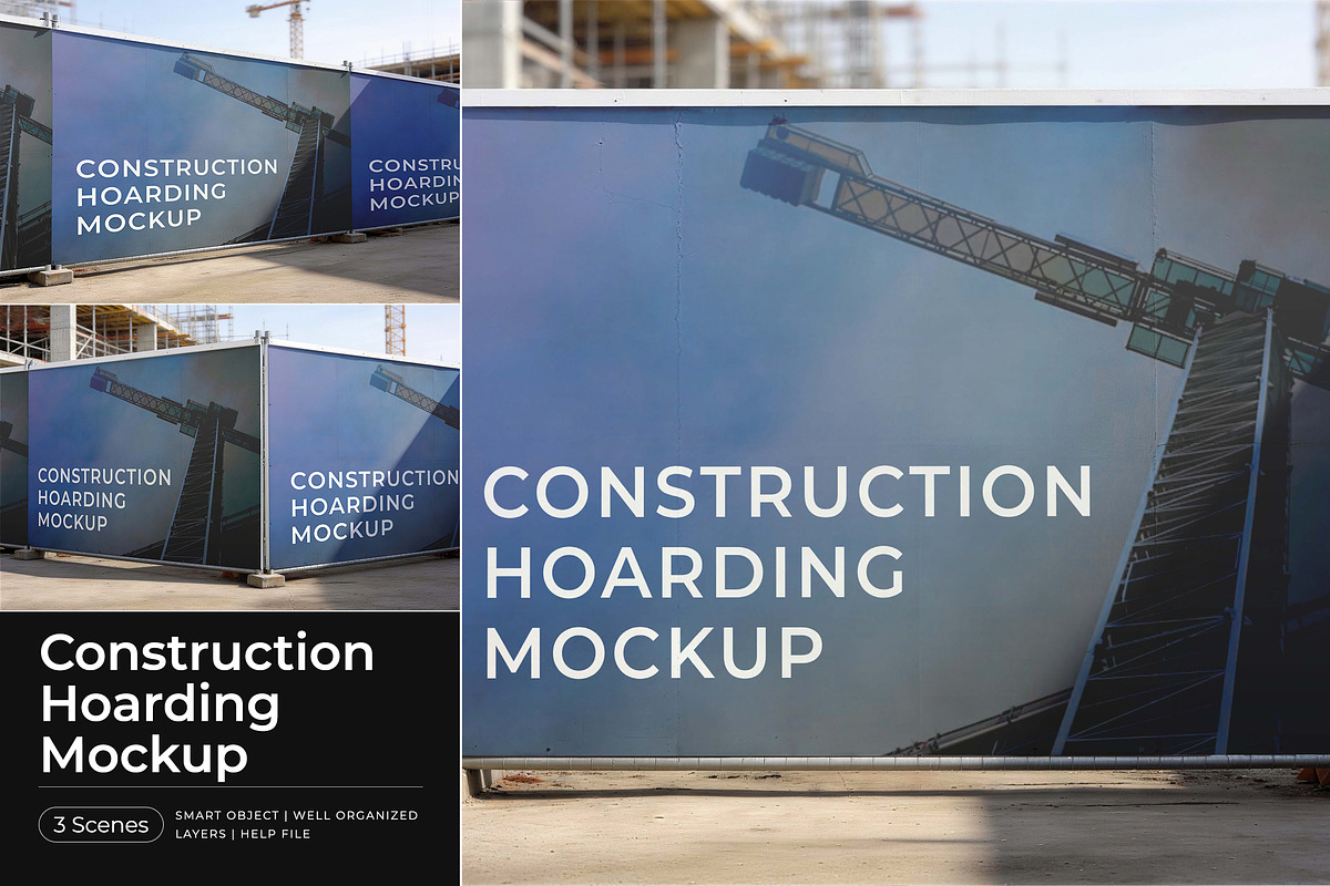 Construction Hoarding Mockup, an Advertising Mockup by Pitchlook.Studio (Photo 1 of 4)