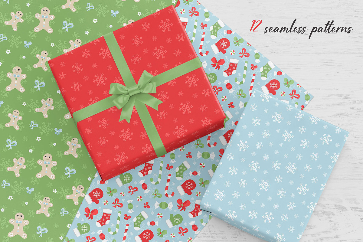 Merry Christmas seamless pattern, a Pattern Graphic by LartGraphics (Photo 2 of 8)