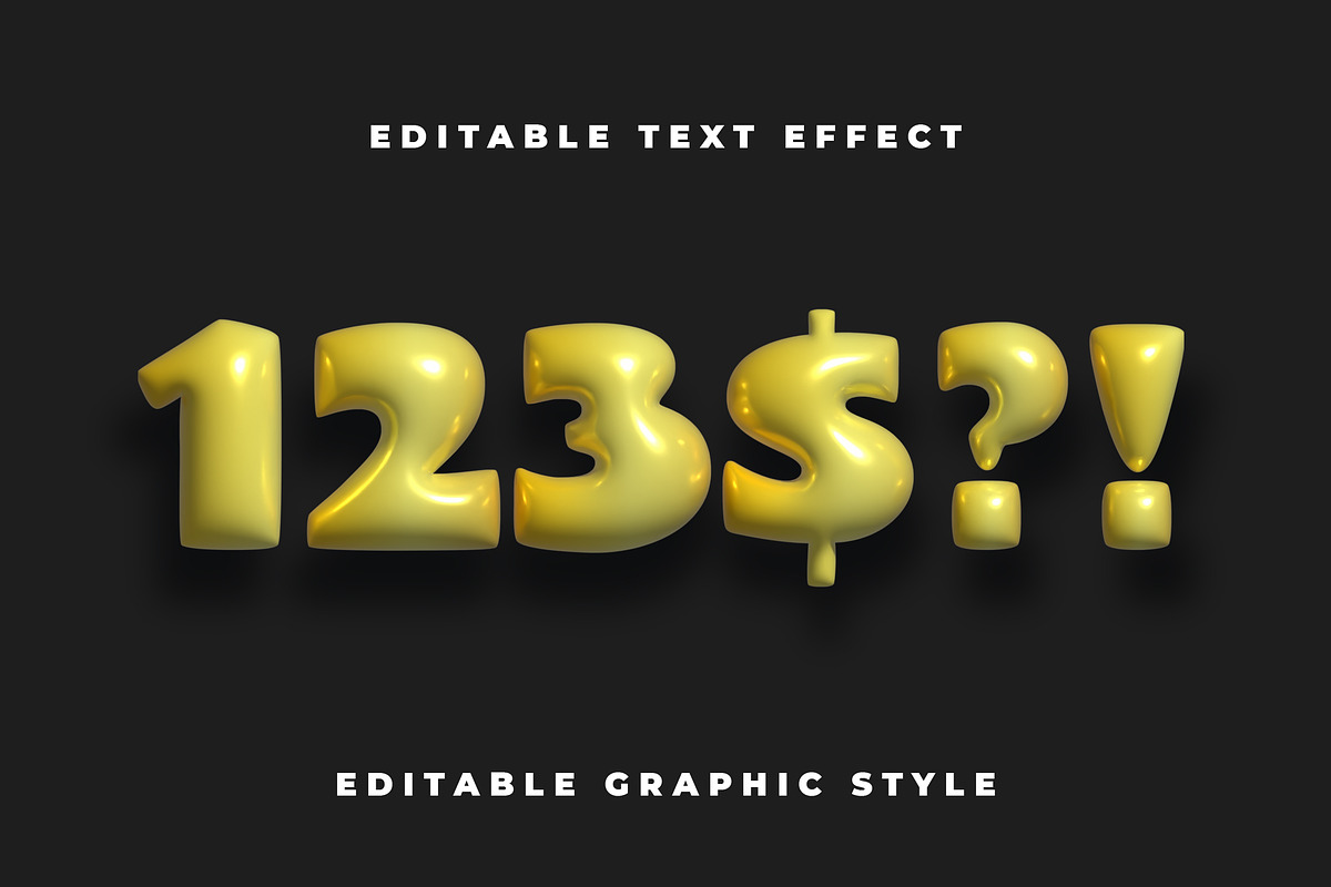 Glossy Gold Balloon Text Effect preview 2