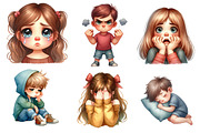 Kids Emotions Clipart, an Illustration by CreationArt (Thumbnail 2 of 5)