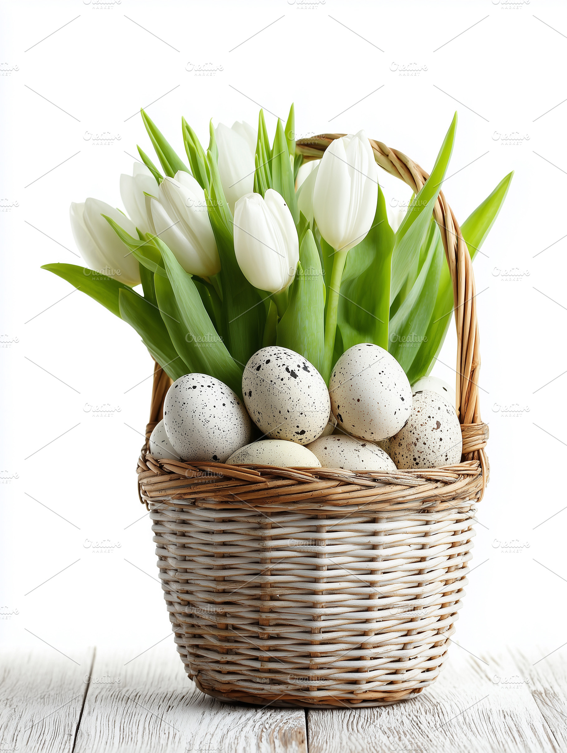 Elegant Easter white tulips and, a Holiday Photo by MistyDay
