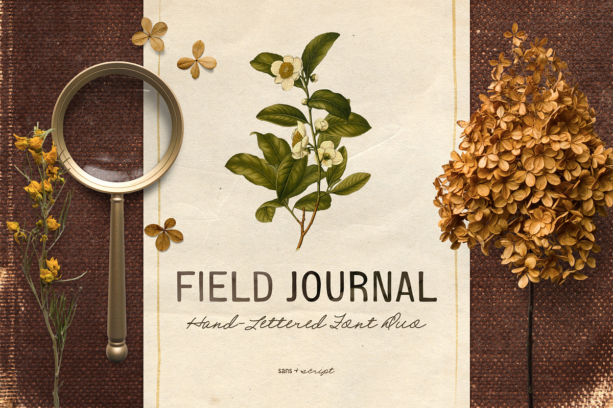 Field Journal Handwritten Font Duo, a Handwritten Font by Eclectic Anthology (Photo 1 of 11)