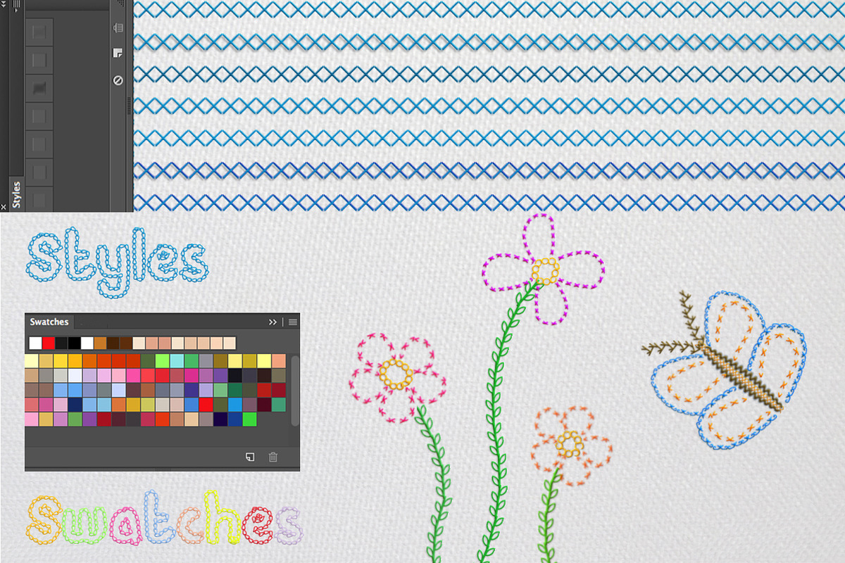 Embroidery Set for Photoshop, a Brush Add-On by ArtPlanet (Photo 4 of 4)