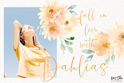 Peach and Cream Dahlias, an Illustration by Kim Thoa Designs (Thumbnail 2 of 14)