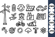 Eco Energy Icon Set SVG, an Illustration by designvectx (Thumbnail 1 of 3)