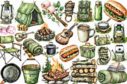 Watercolor Camping Clipart, an Illustration by Libby Wishes (Thumbnail 2 of 4)