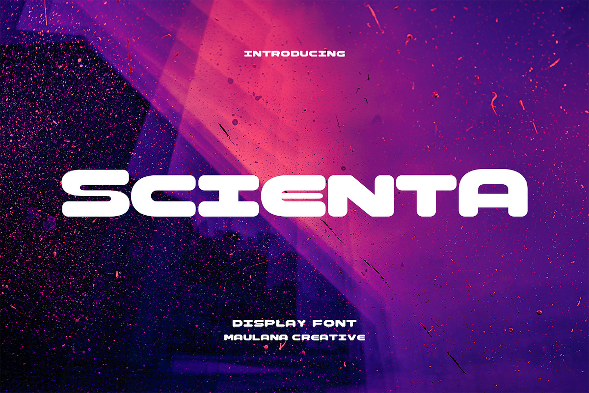 Scienta Display Font, a Sans Serif Font by Maulana Creative (Photo 1 of 7)
