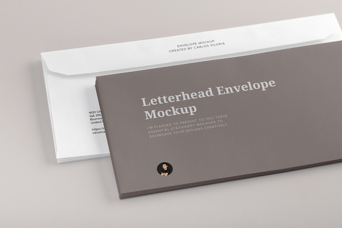 Letterhead Envelope Mockup 01, a Product Mockup by Mockups by Carlos Viloria (Photo 4 of 4)