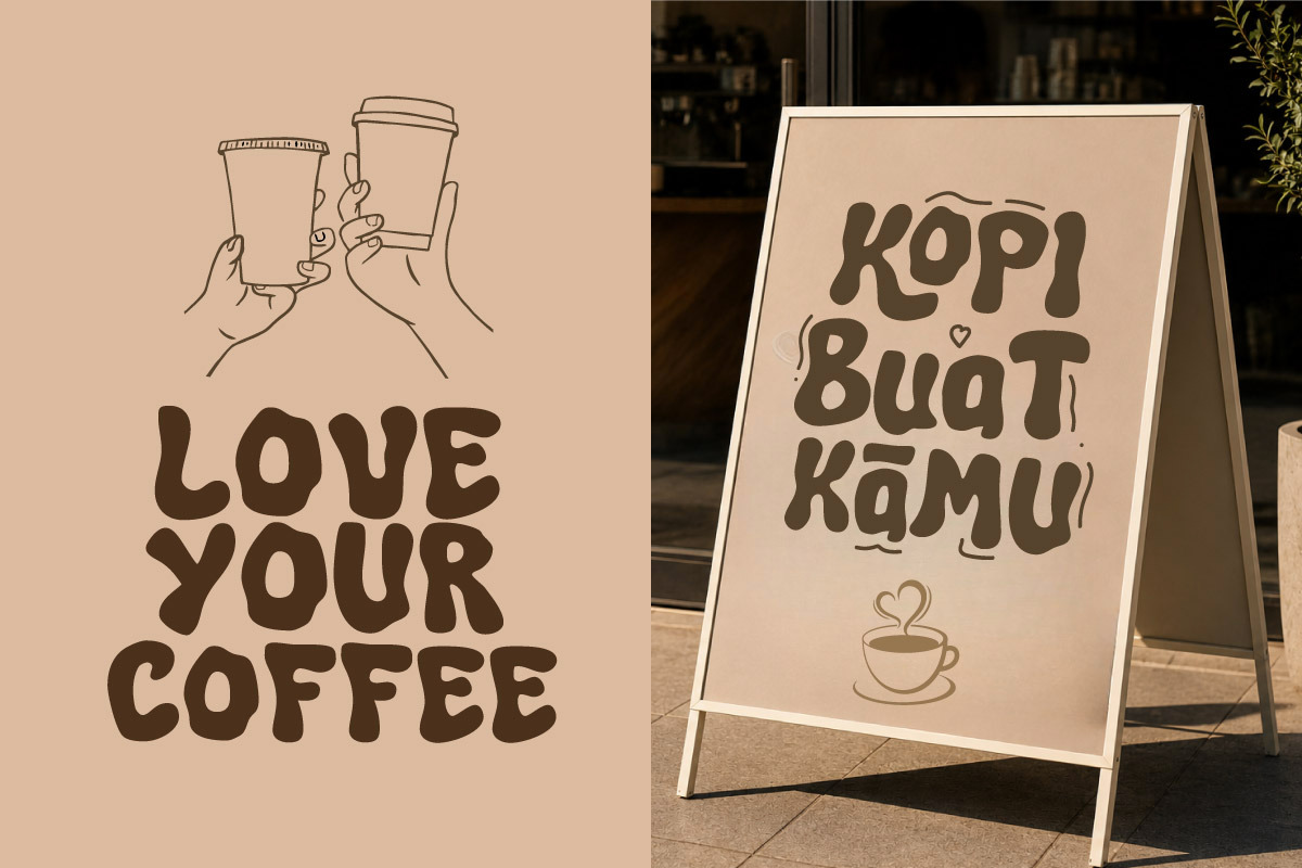 Mau Kopiga - Coffee Display Font, a Handwritten Font by trabaskriya (Photo 6 of 11)