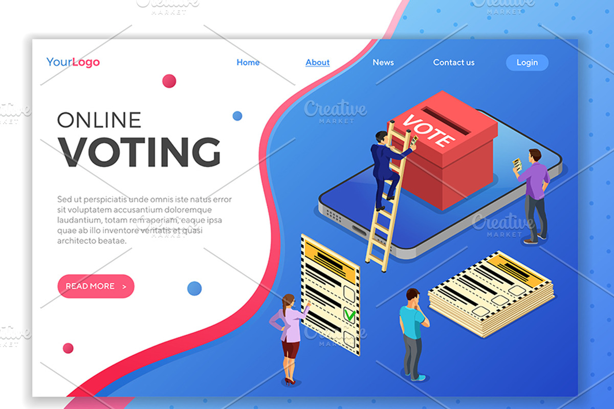 Online Internet Voting Isometric, a Person Illustration by TAlex (Photo 5 of 6)