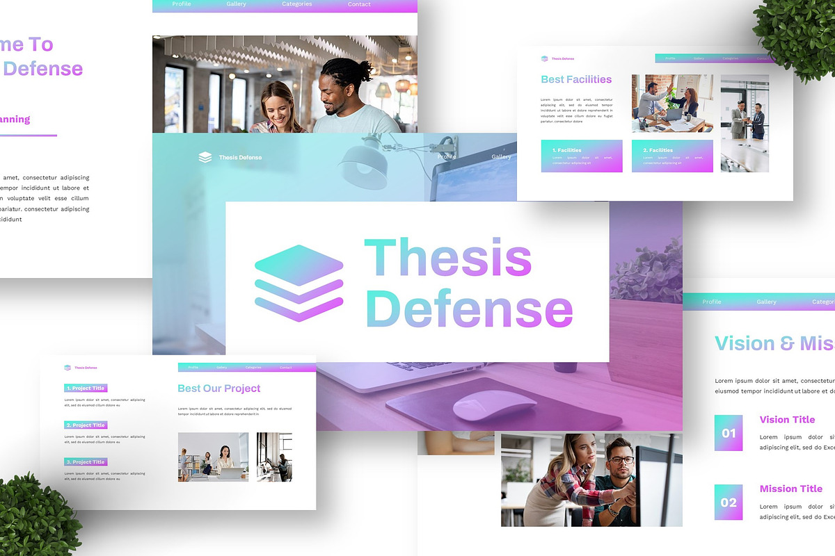 Thesis Defense - Education PPT preview 2