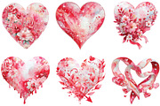 Valentine's Day Heart Clipart, an Illustration by CraftArtStudio (Thumbnail 3 of 6)