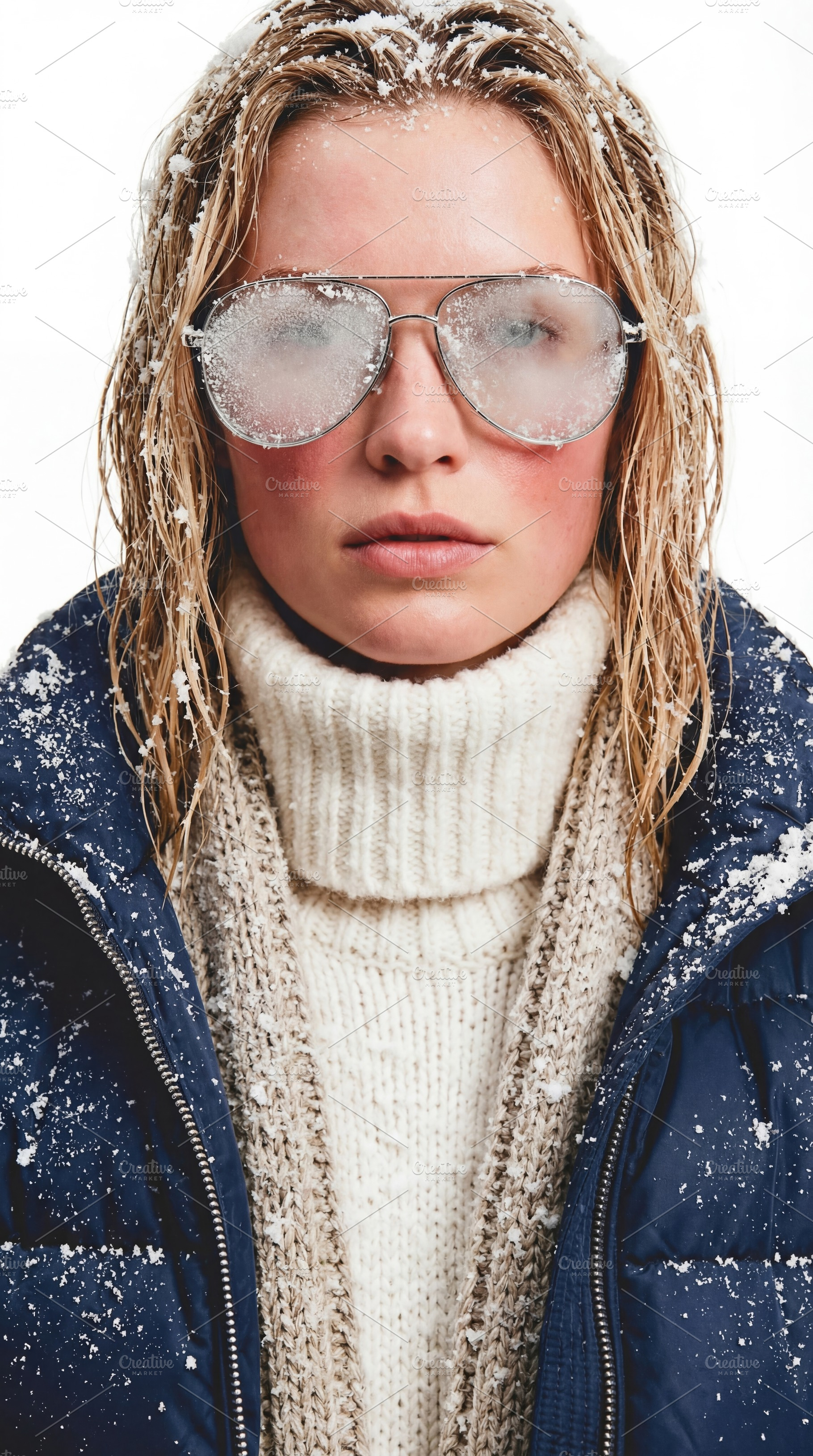 Young Woman with Frosted Glasses, a Beauty & Fashion Photo by Virgo Studio