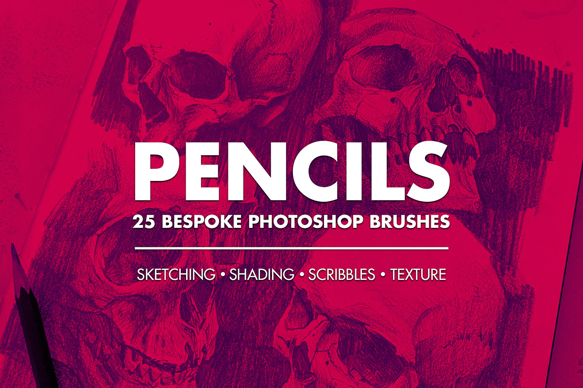 Pencil Brush Set for Photoshop, a Brush Add-On by Matt Heath (Photo 1 of 2)