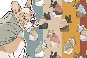 Bulldog Seamless Pattern Mega Bundle