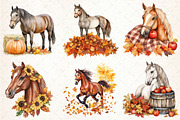Autumn Brown Horse Clipart, an Illustration by Libby Wishes (Thumbnail 5 of 7)