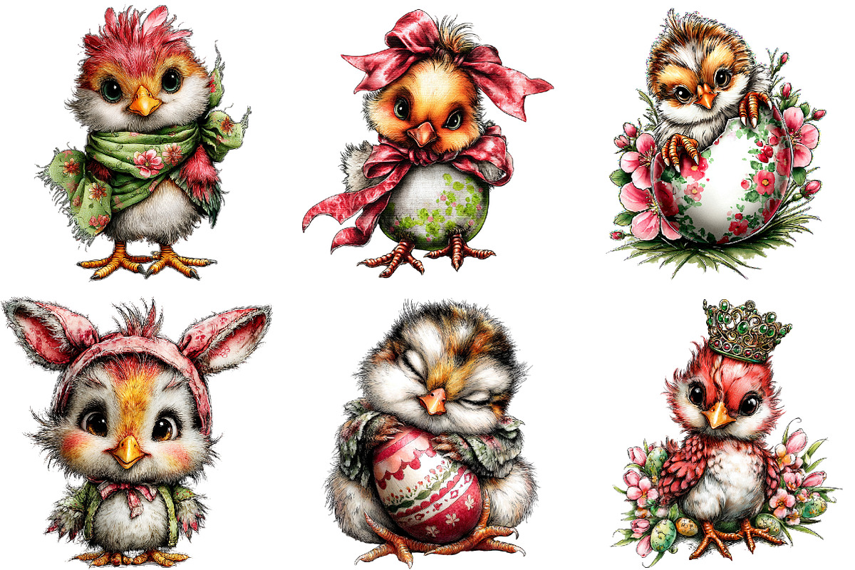 Whimsical Easter Chick Clipart, a Graphic by CitraGraphics (Photo 3 of 4)