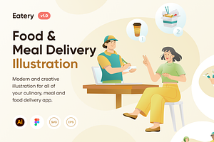 Food & Meal Delivery Illustrations