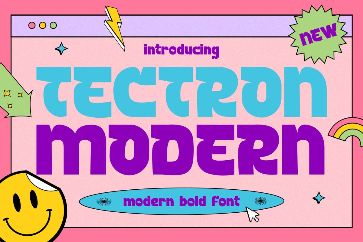 Tectron Modern - Modern Bold Display, a Font by PutraCetol Studio (Photo 1 of 5)