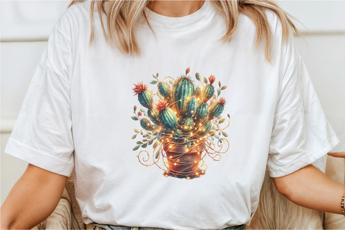 Watercolor Vintage cactus Clipart, a Seasonal Illustration by Rose Art (Photo 5 of 5)