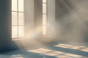 Sunlight streaming through large window casting soft shadows in, an Abstract Photo by José Manuel Gelpi