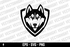 Husky head illustration, an Animal Illustration by Vectorhight
