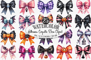 Halloween Coquette Bow Clipart, an Illustration by Designking