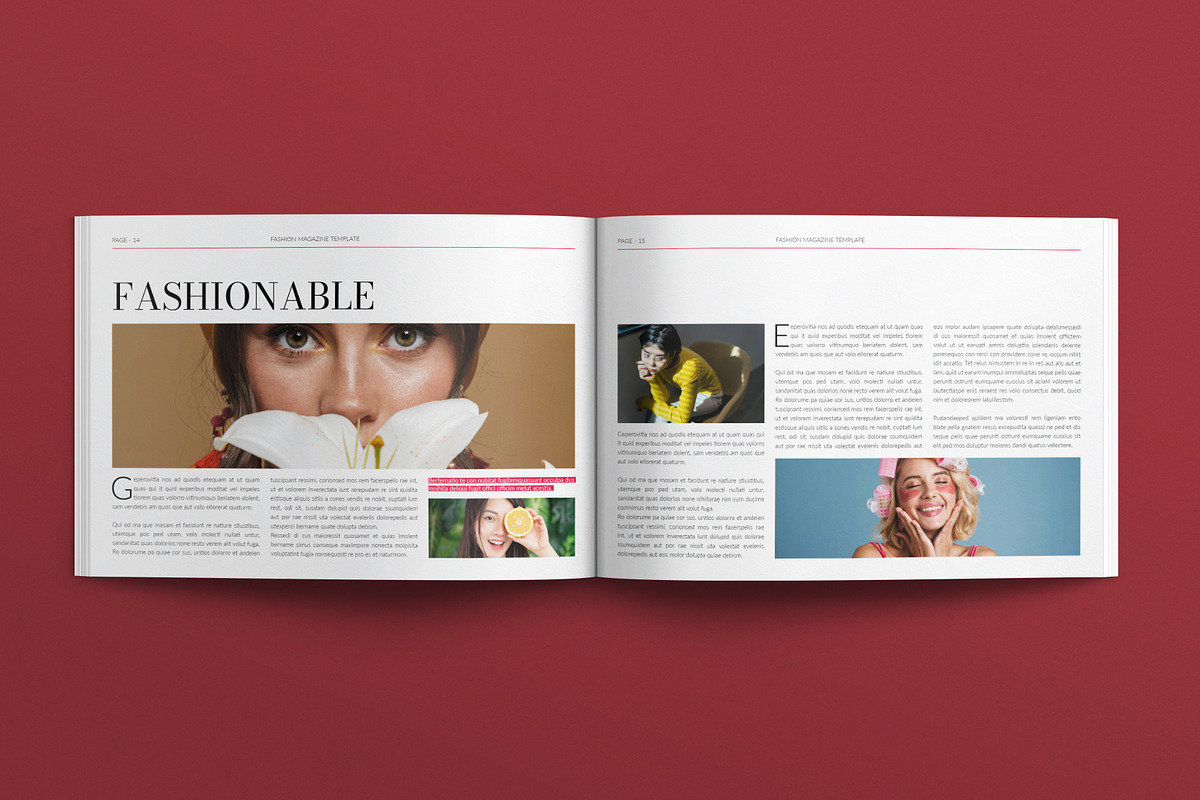 Fashion Magazine Template Landscape, a Magazine Template by E-Type (Photo 6 of 7)