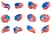 Patriotic American Brushtrokes Clipa, an Illustration by Designworld (Thumbnail 2 of 8)