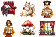 Watercolor Burgundy Autumn Clipart, an Illustration by OK Design (Thumbnail 2 of 5)