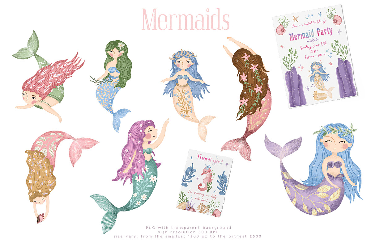 Ocean clipart & digital paper, a Decorative Illustration by Yelloo Fish (Photo 3 of 19)