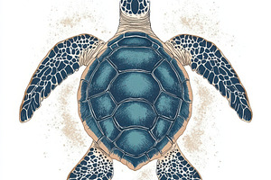 Sea Turtle Top View Ocean Animal She, an Animal Photo by Pixeness Studio