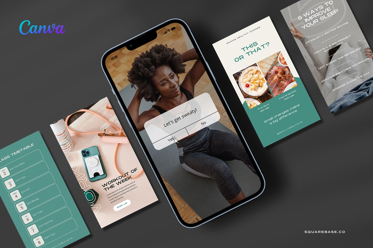 Animated Workout Story Templates, a Social Media Template by Squarebase Templates (Photo 2 of 5)