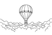 Hot Air Balloon Cloud Line Art bundl, an Illustration by Designer_Momina (Thumbnail 12 of 51)