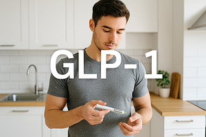 Man holding GLP-1 device in modern k, a Photo by Dvoevnore photos