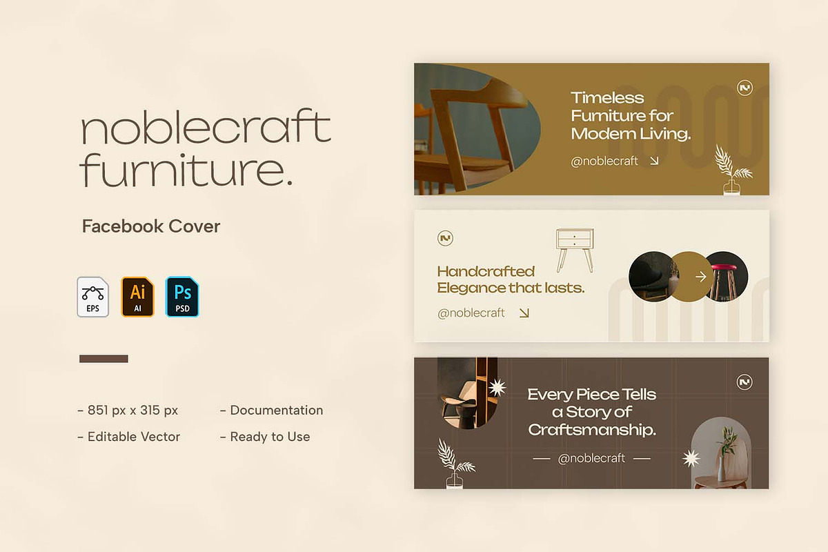 Noblecraft - Facebook Cover, a Social Media Template by VUNIRA (Photo 2 of 3)