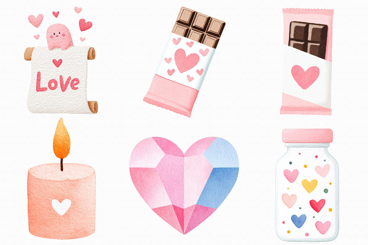 Sweet Valentine Clipart, an Illustration by Libby Wishes (Photo 3 of 7)