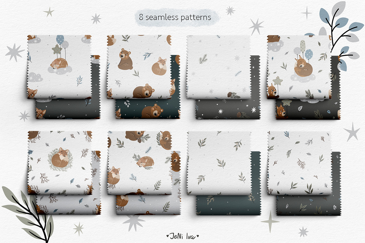 Cozy Woodland Animals Clipart, a Texture Illustration by Jenny Quince (Photo 3 of 13)