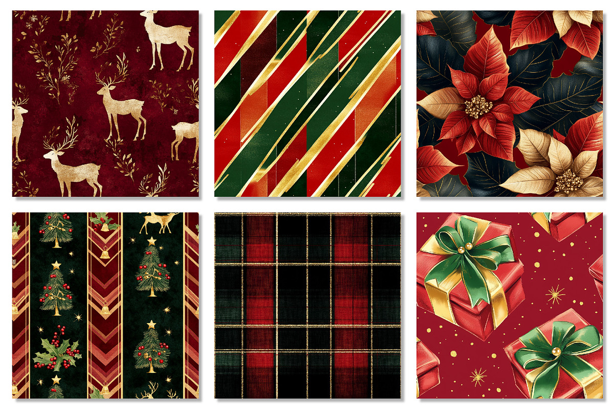 Classic Christmas Digital Paper, a Texture Graphic by Dream Creation (Photo 2 of 6)