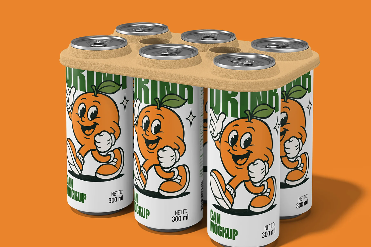 Drink Can 4-Pack Holder Mockup, a Packaging Mockup by graphicsauce (Photo 3 of 4)