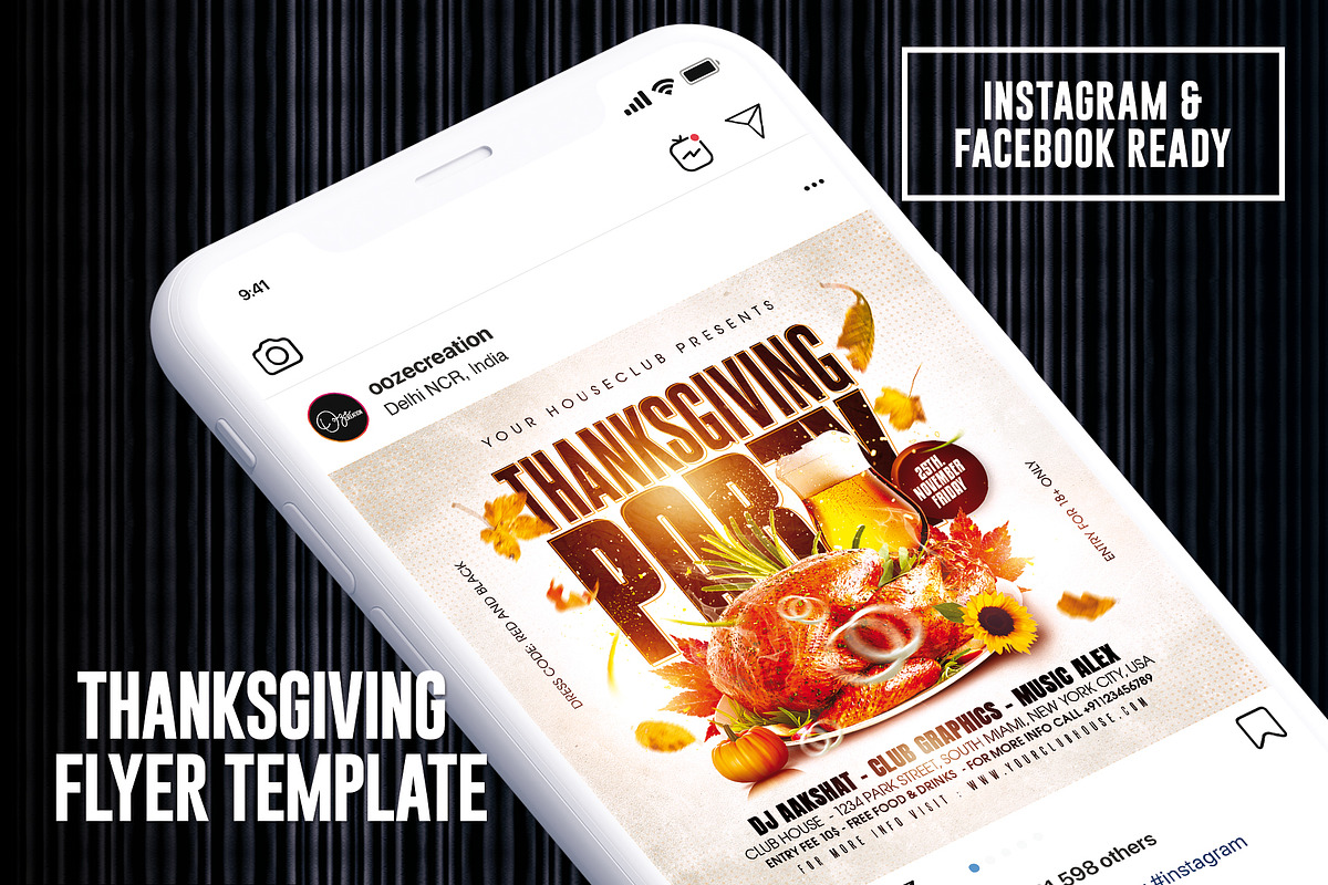 Thanksgiving Party Flyer, a Templates & Theme by MithilaCreation (Photo 4 of 6)
