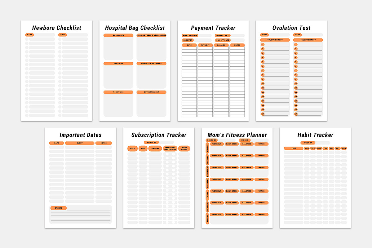 MOM'S Planner Bundle Template, a Stationery Template by MNT-Creator (Photo 4 of 6)