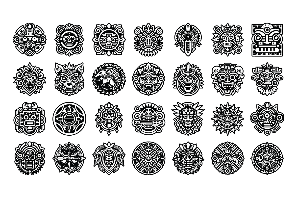 Aztec and Mayan Symbols & Ornaments, an Icon by Vector Portal (Photo 2 of 6)