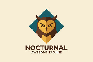 Nocturnal Mascot Cartoon Logo