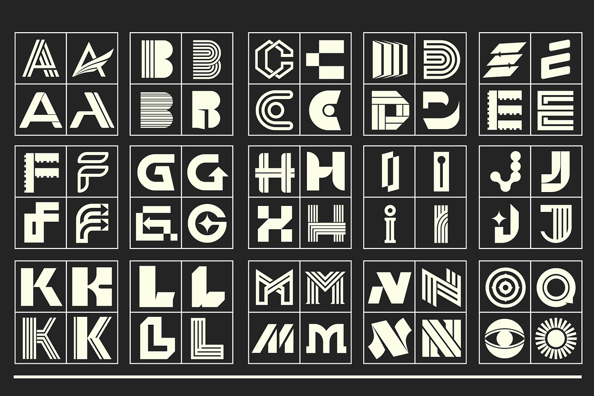 Letter Logo Template Vol 2, a Solid Icon by Tekuni (Photo 2 of 12)