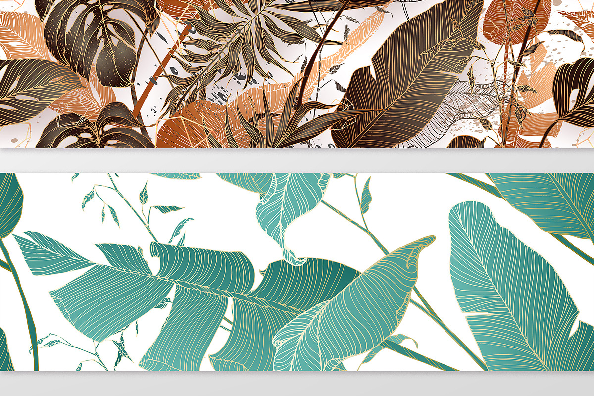 Palm leaves collection in gold, a Texture Illustration by Gluiki (Photo 11 of 11)
