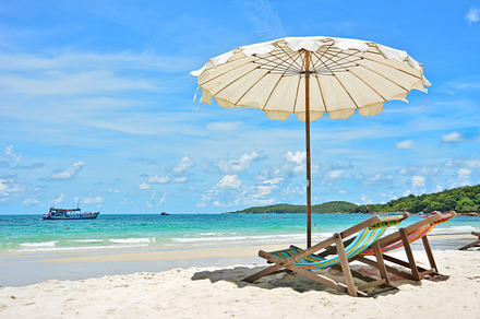 Beach chair containing beach, beach chair, and camp bed, a Nature Photo by totojang1977