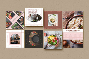 Food Blogger Social Media Templates