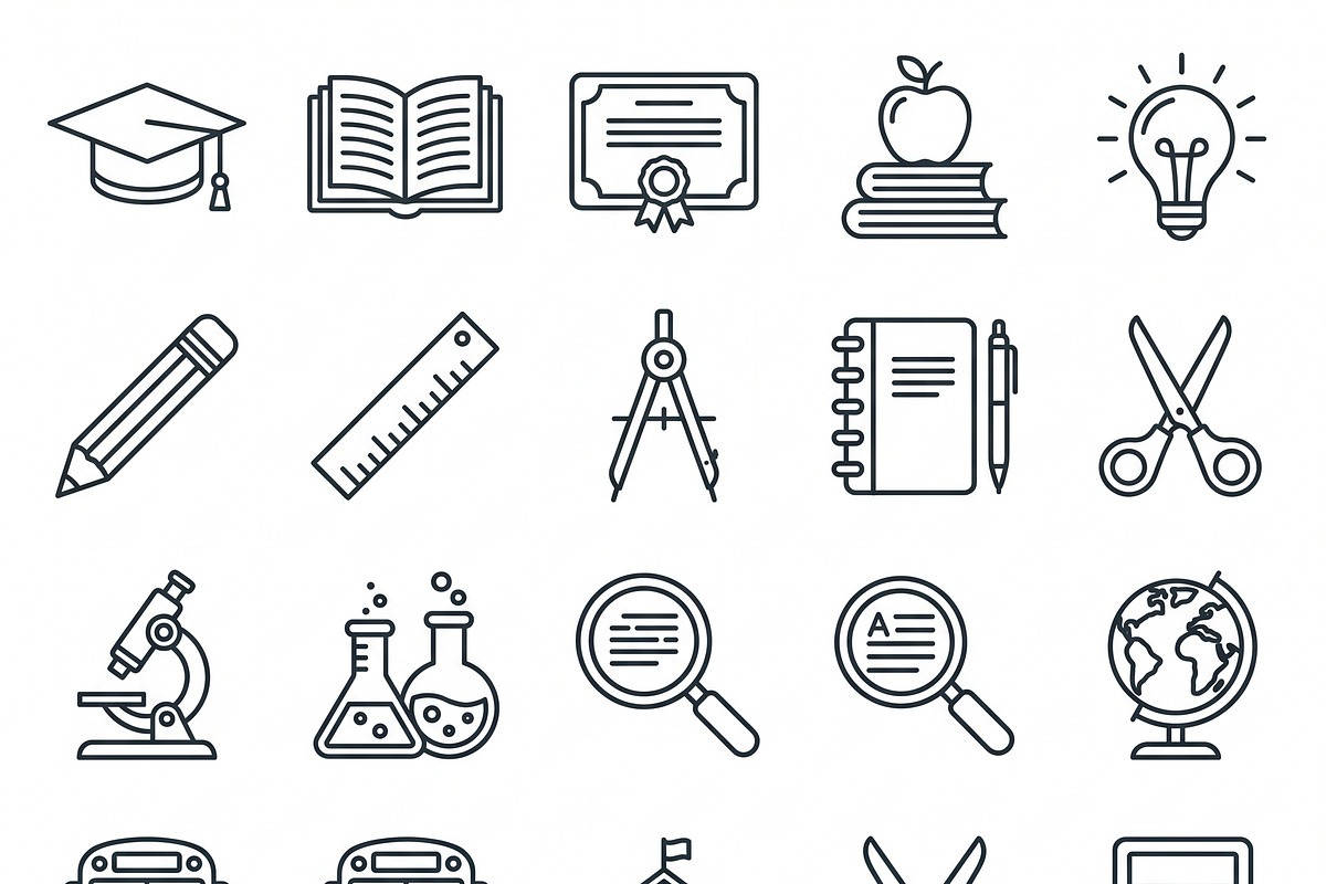 Bundle Online Learning Outline Icons, an Outline Icon by adenpinkstore (Photo 23 of 23)