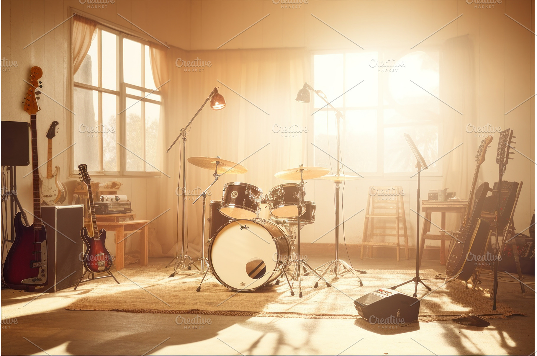 Drum set, microphone and electric, an Arts & Entertainment Photo by Alena Stoyko design